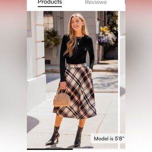Cupshe Multicolor Plaid A-Line Skirt